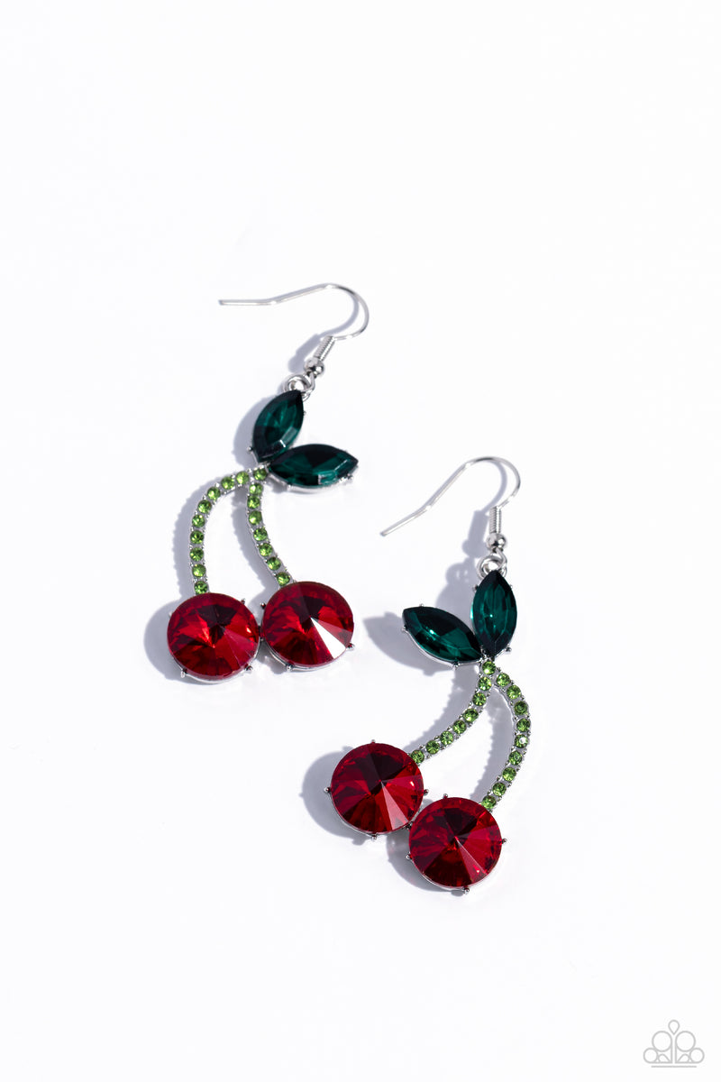 Paparazzi - Cherry Cameo - Red Earrings 