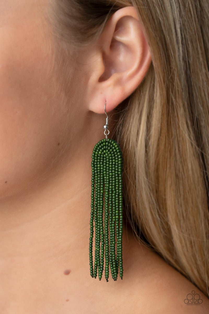 Hanging abstract newest rainbow green earrings