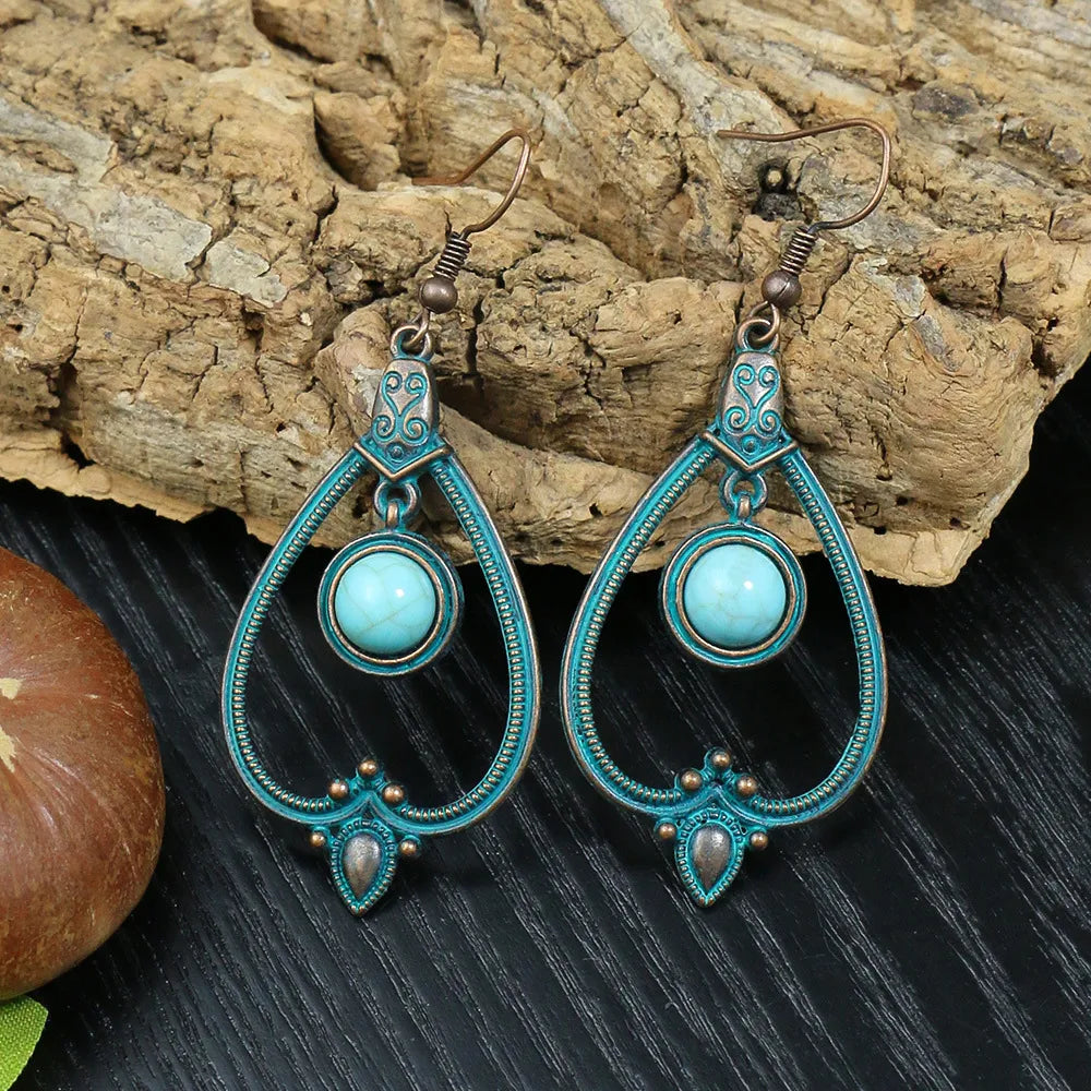 Echo of Antiquity -Turqouise Drop Earrings