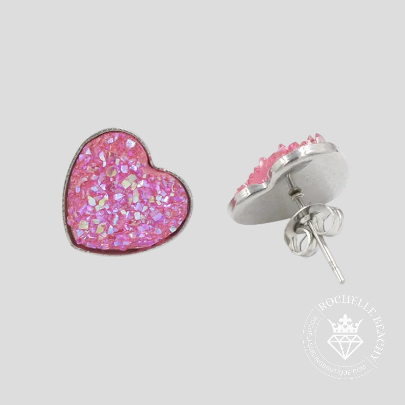 Sparkling Love - Light Pink Earrings