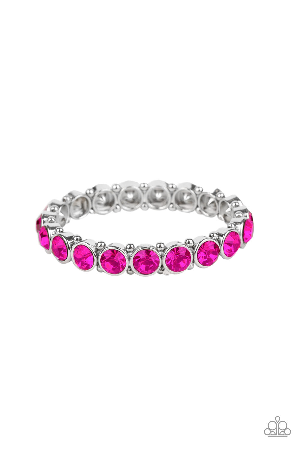 Paparazzi Accessories - Sugar-Coated Sparkle - Pink & Silver Bracelet