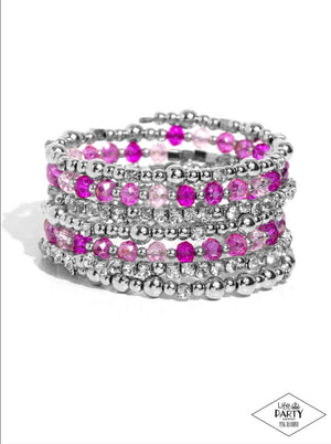 Paparazzi - ICE Knowing You - Pink Bracelet