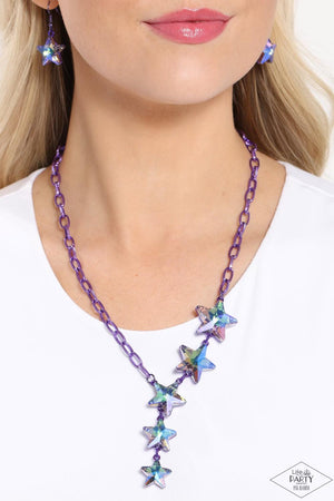 Paparazzi - Star-Crossed Sparkle - Purple Iridescent Necklace