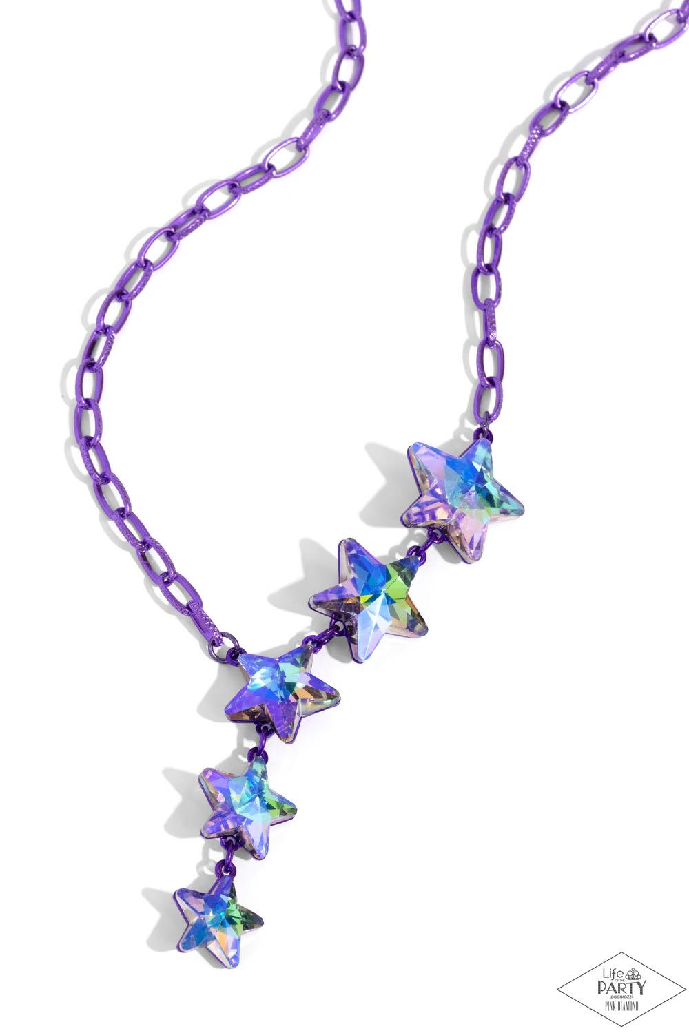 Paparazzi - Star-Crossed Sparkle - Purple Iridescent Necklace