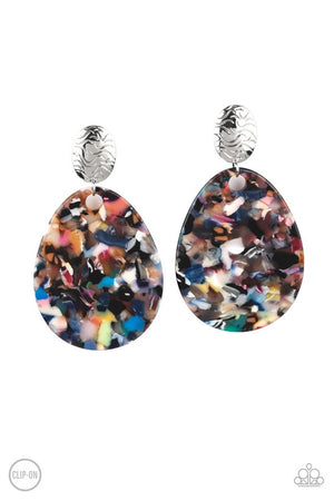 Paparazzi - Confetti Collage - Multi Clip On Earrings