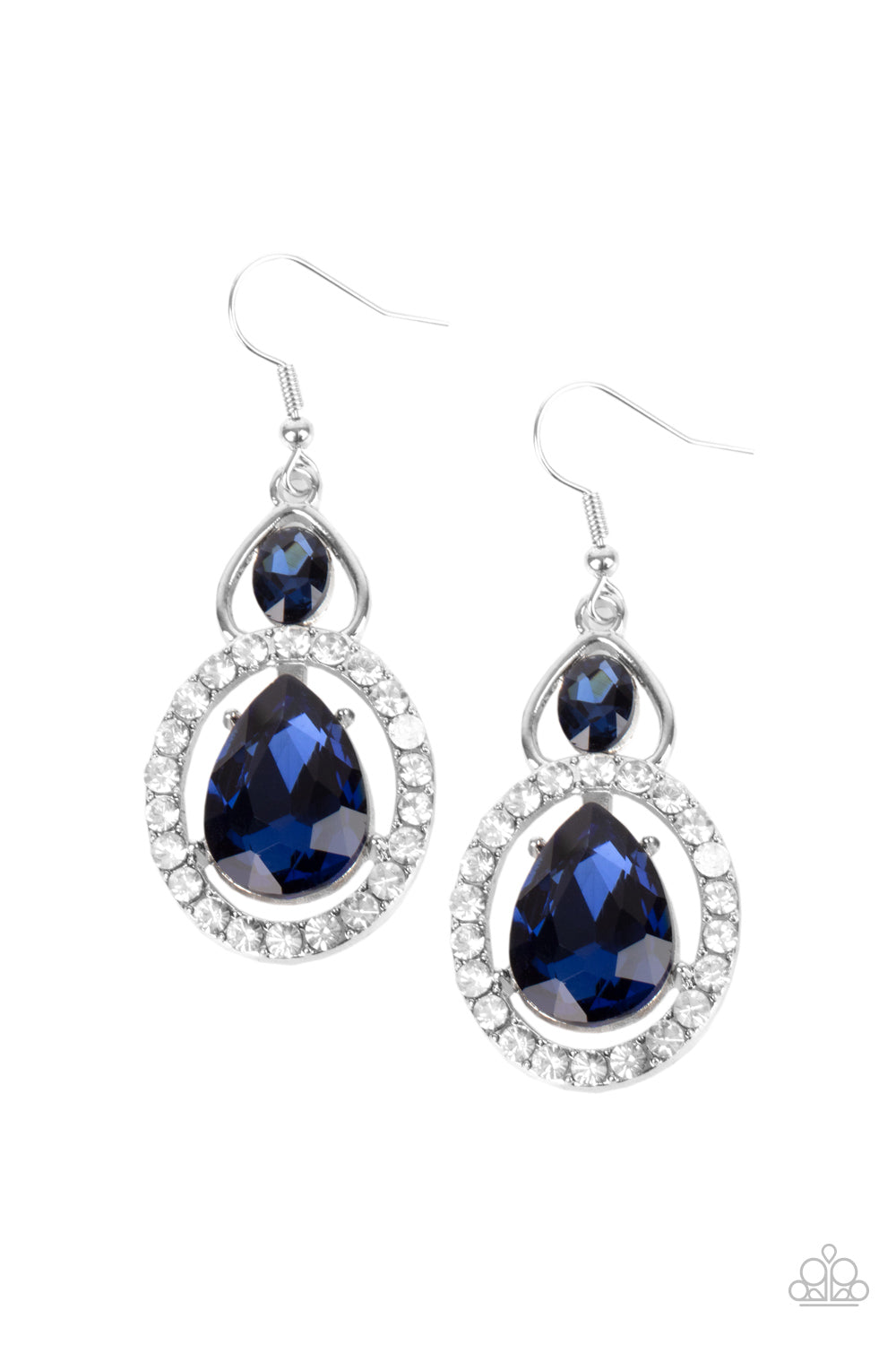 Paparazzi Accessories - Double The Drama - Blue Earrings