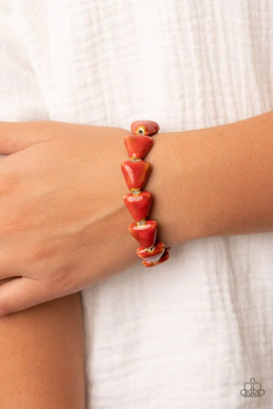 Paparazzi - Shark Out of Water - Red Bracelet