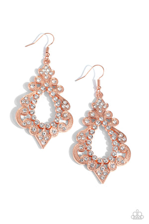 Paparazzi - Fit for a DIVA - Copper Earrings