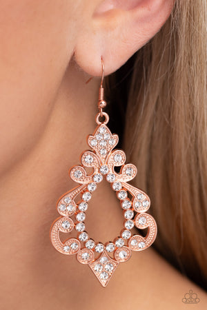 Paparazzi - Fit for a DIVA - Copper Earrings