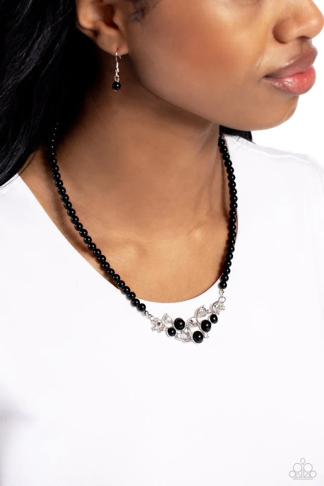 Paparazzi - Pampered Pearls - Black Necklace