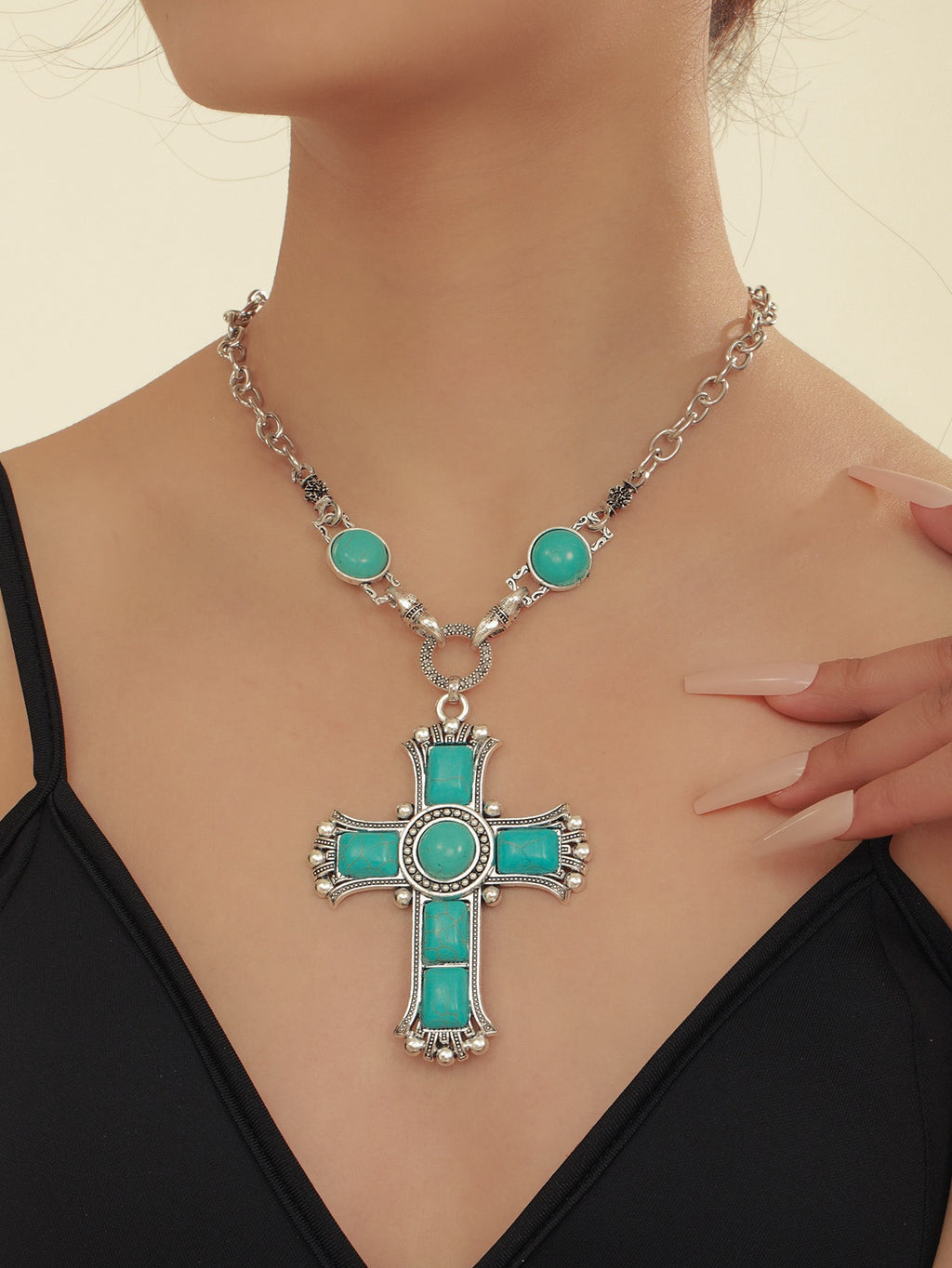 Turquoise Cross Necklace