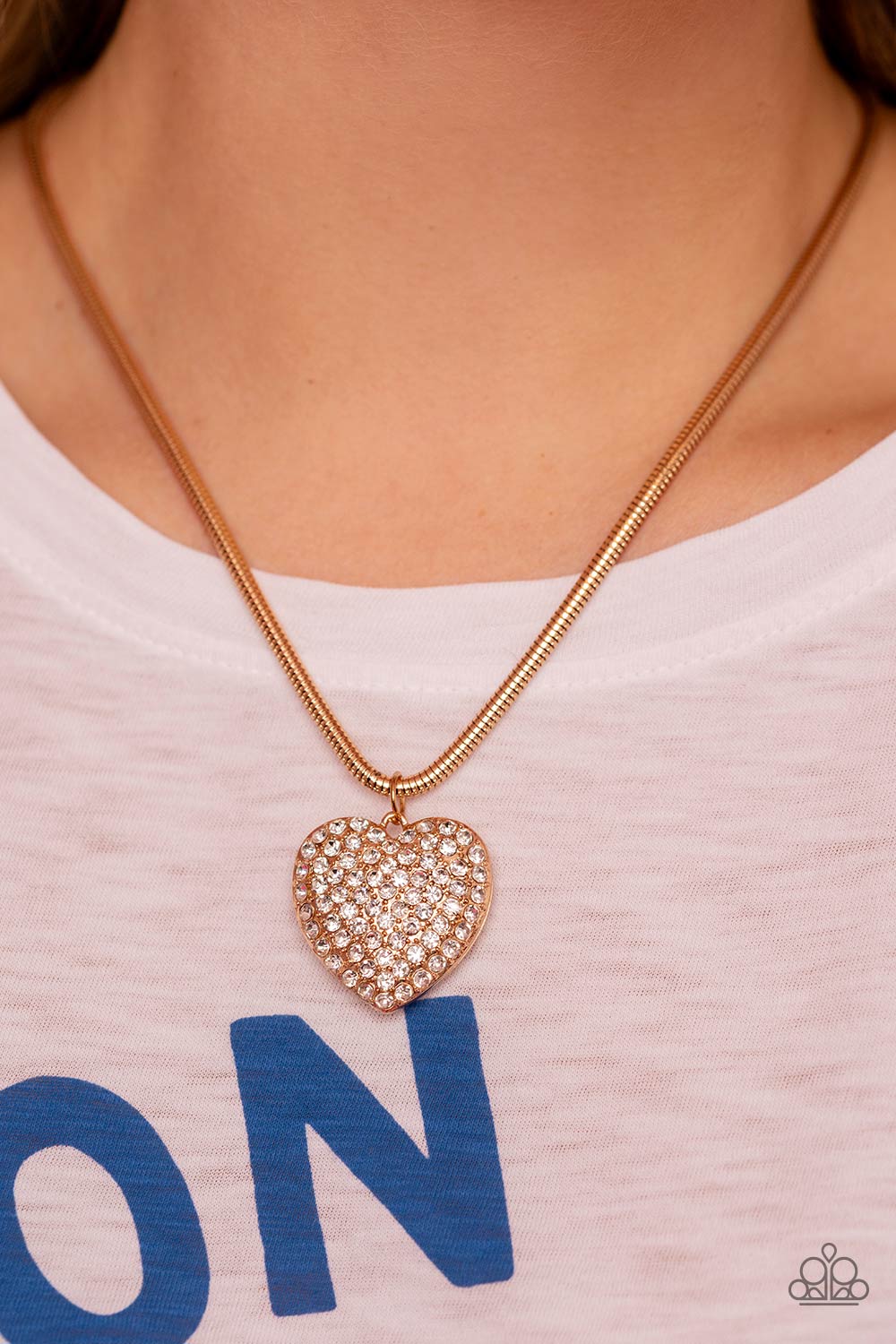 Paparazzi - Exclusive Sequined Sweetheart - Gold Necklace