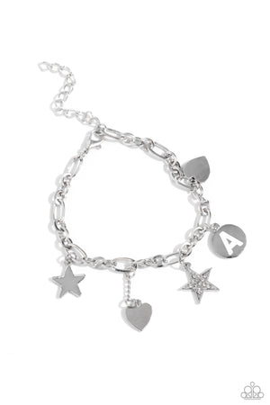 Paparazzi - Legacy Letters - White - A Bracelet