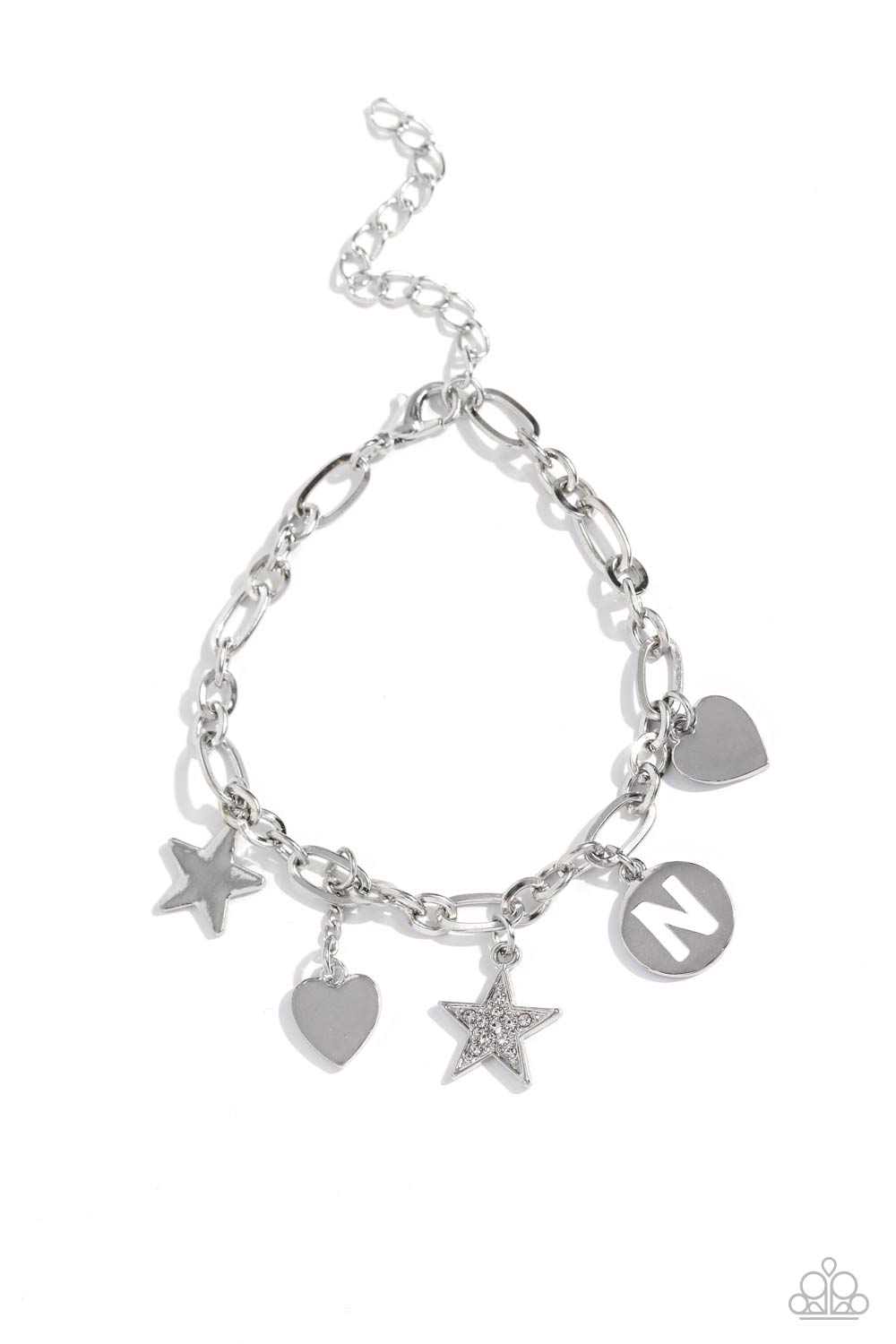 Paparazzi - Legacy Letters - White - N Bracelet