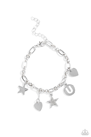 Paparazzi - Legacy Letters - White - U Bracelet