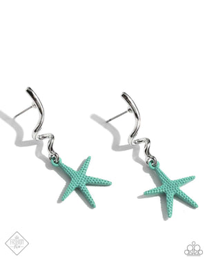 Paparazzi - Written in the STARFISH - Blue Earrings