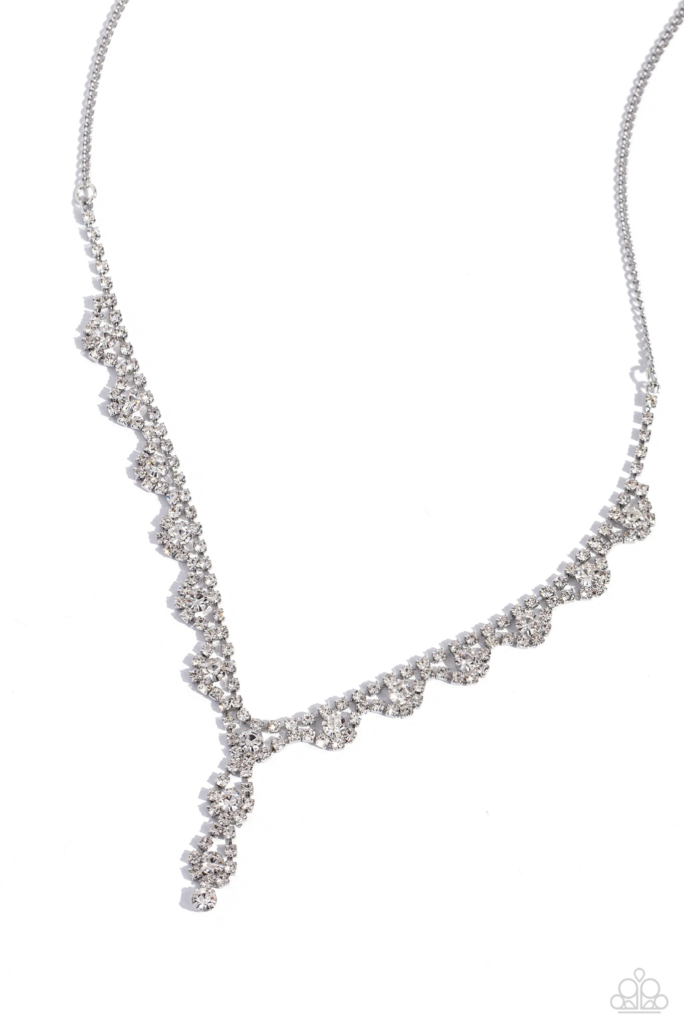 Paparazzi - Executive Embellishment - White Necklace