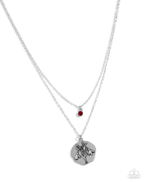 Paparazzi - Birthstone Beauty - Red - January Necklace