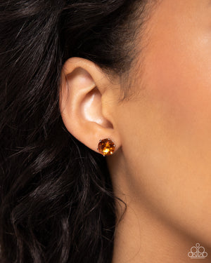 Paparazzi - Breathtaking Birthstone - Orange Earrings