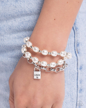 Paparazzi - LOVE-Locked Legacy - White Bracelet