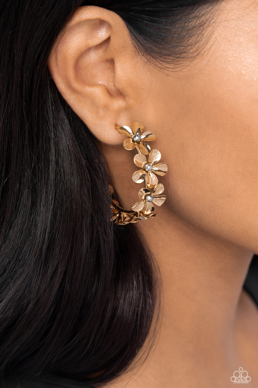 Paparazzi - Floral Flamenco - Gold Earrings