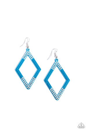 Paparazzi - Eloquently Edgy - Blue Earrings