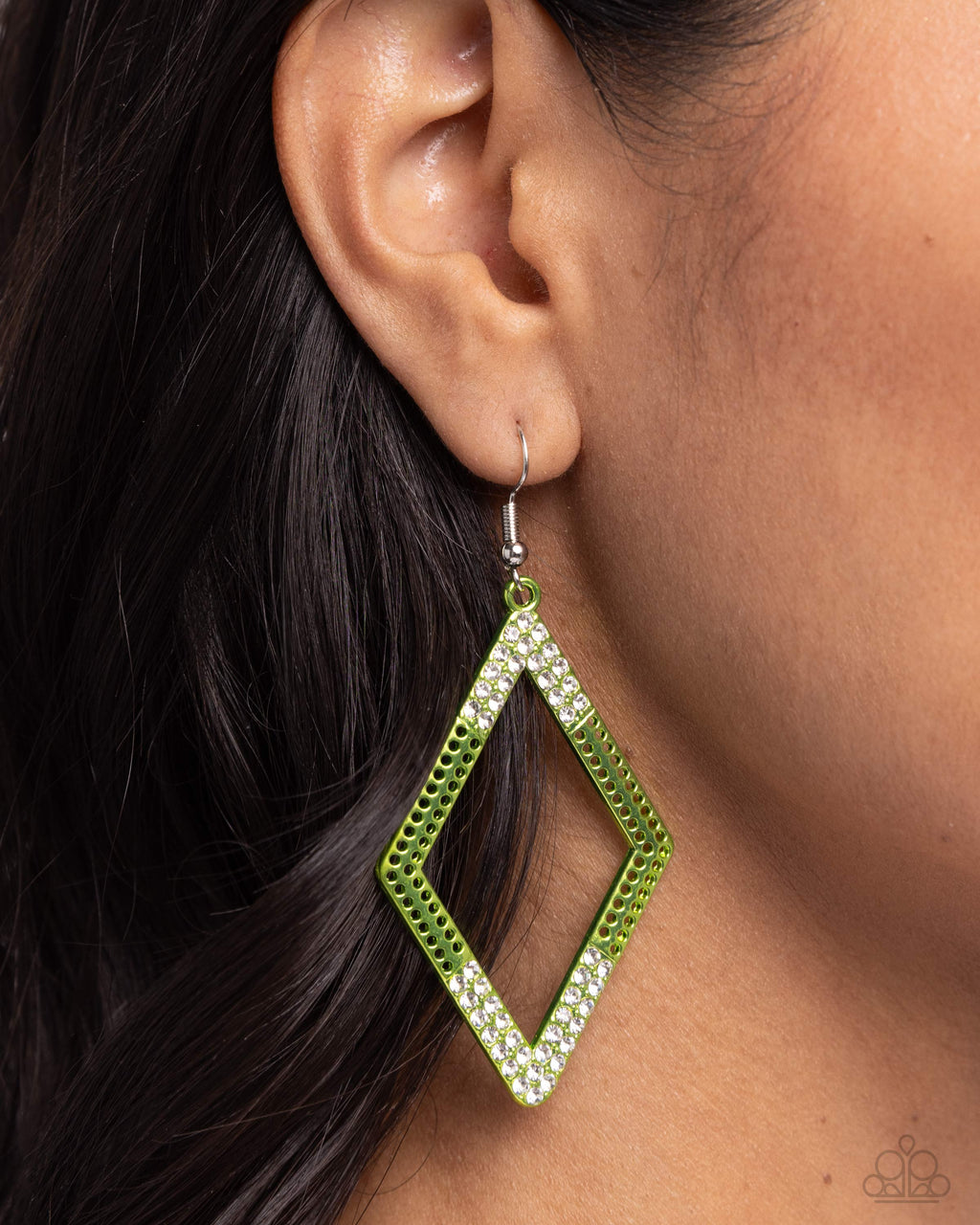Paparazzi - Eloquently Edgy - Green Earrings