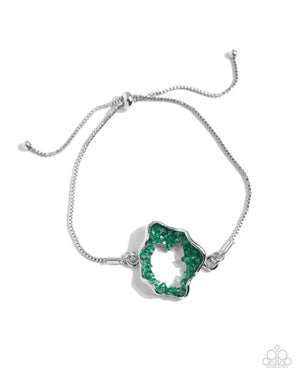 Paparazzi Accessories - Geode Greeting - Green Bracelet