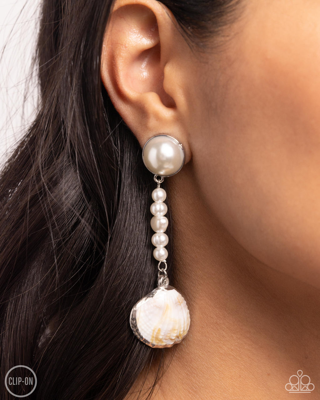 Paparazzi - Oceanic Occasion - White Earrings