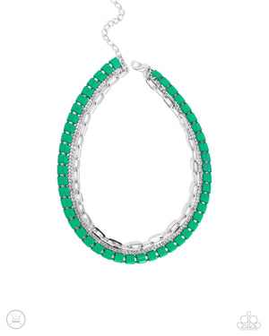 Paparazzi - LAYER of the Year - Green Necklace