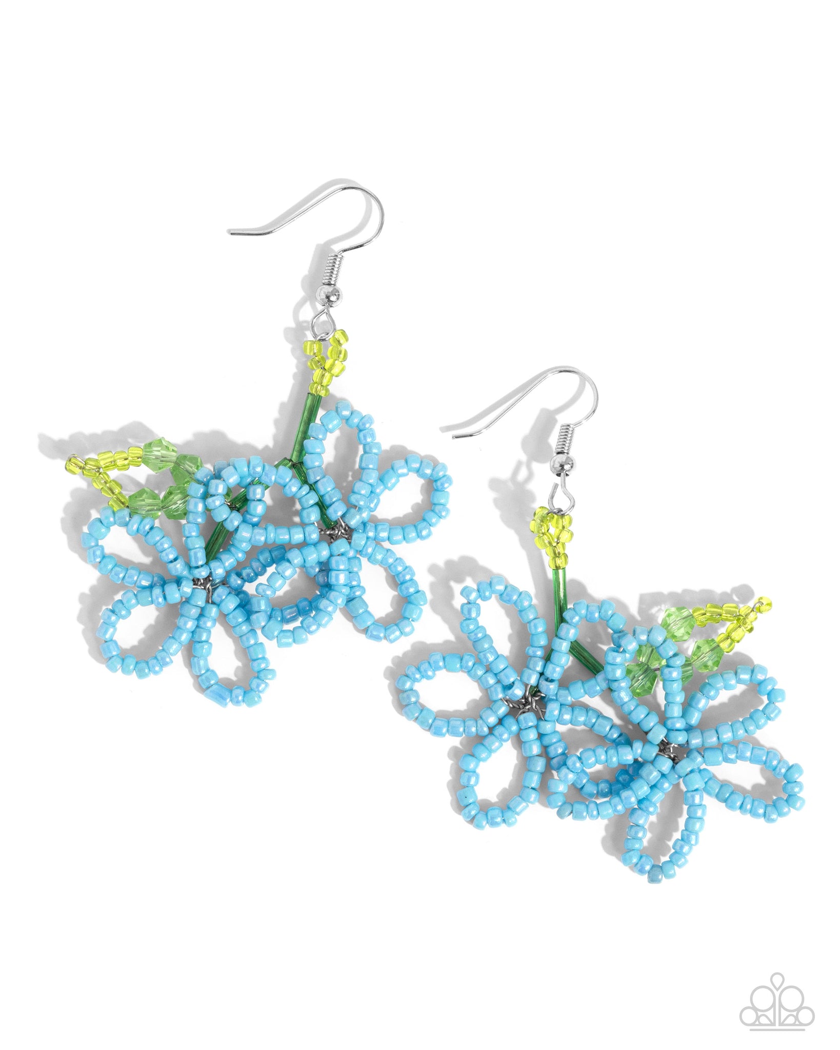 Paparazzi - Beaded Blooms - Blue Earrings