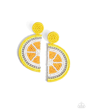 Paparazzi - Lemon Leader - Yellow Earrings