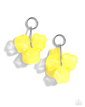 Paparazzi - Glassy Garden - Yellow Earrings