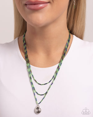 Paparazzi - Spiral Safari - Green Necklace