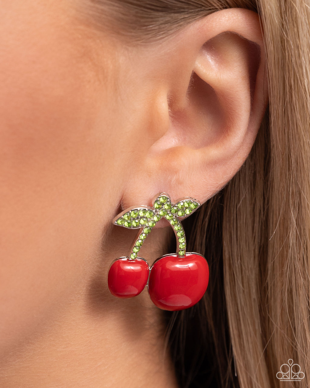 Paparazzi - Charming Cherries - Red Earrings