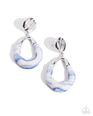 Paparazzi - High-Sheen Swirls - Blue Earrings