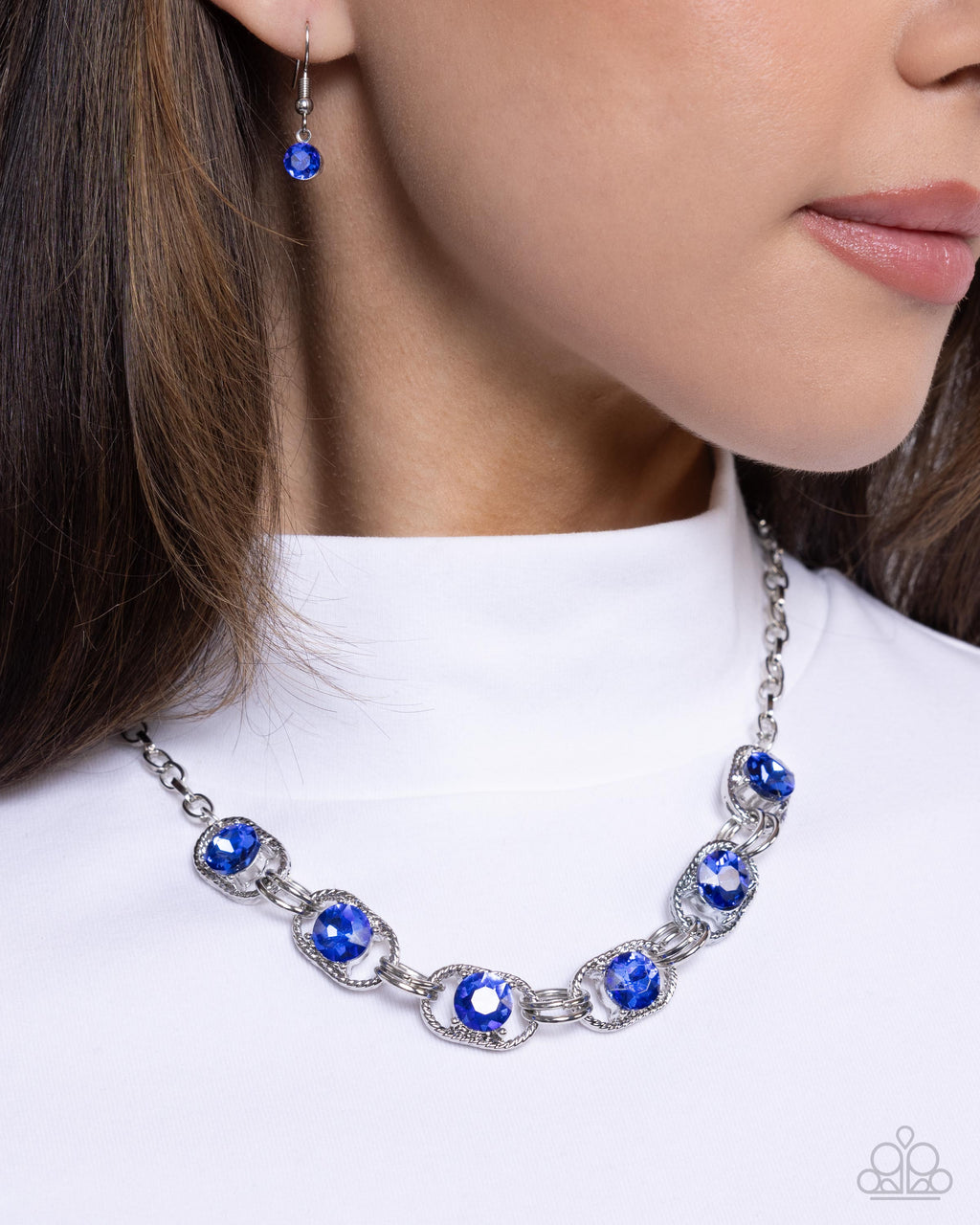 Paparazzi - Serrated Sensation - Blue Necklace