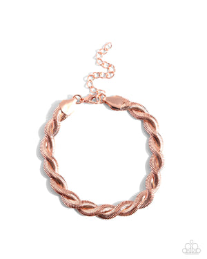 Paparazzi - Tasteful Twists - Copper Bracelet