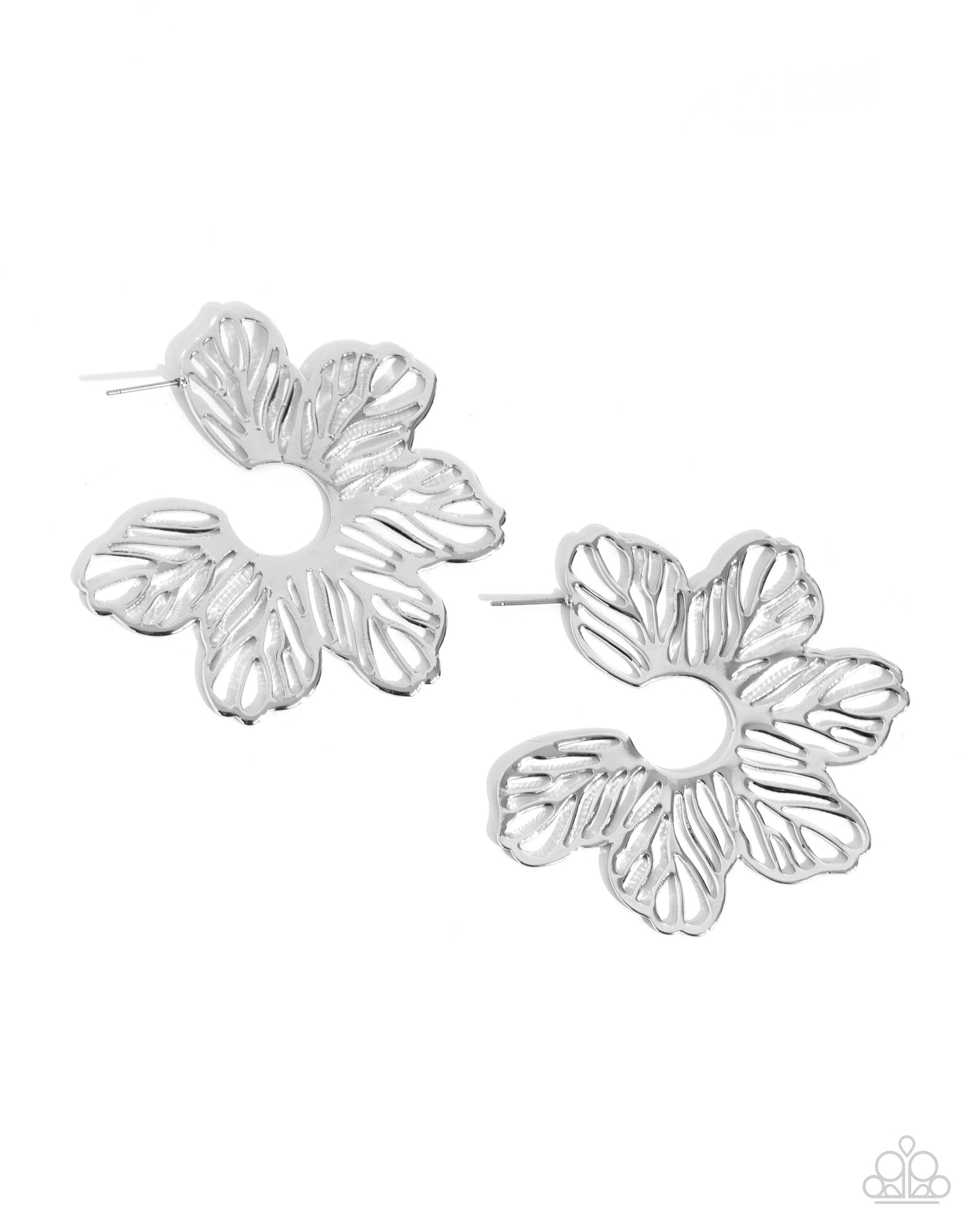 Paparazzi - Floral Fame - Silver Earrings