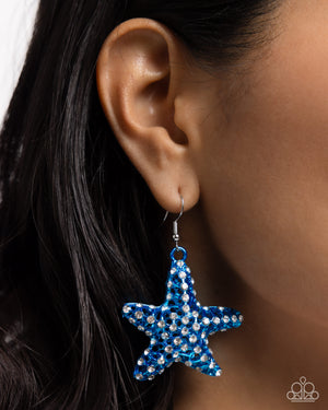 Paparrazi Accessories - Skilled Starfish - Blue Earrings