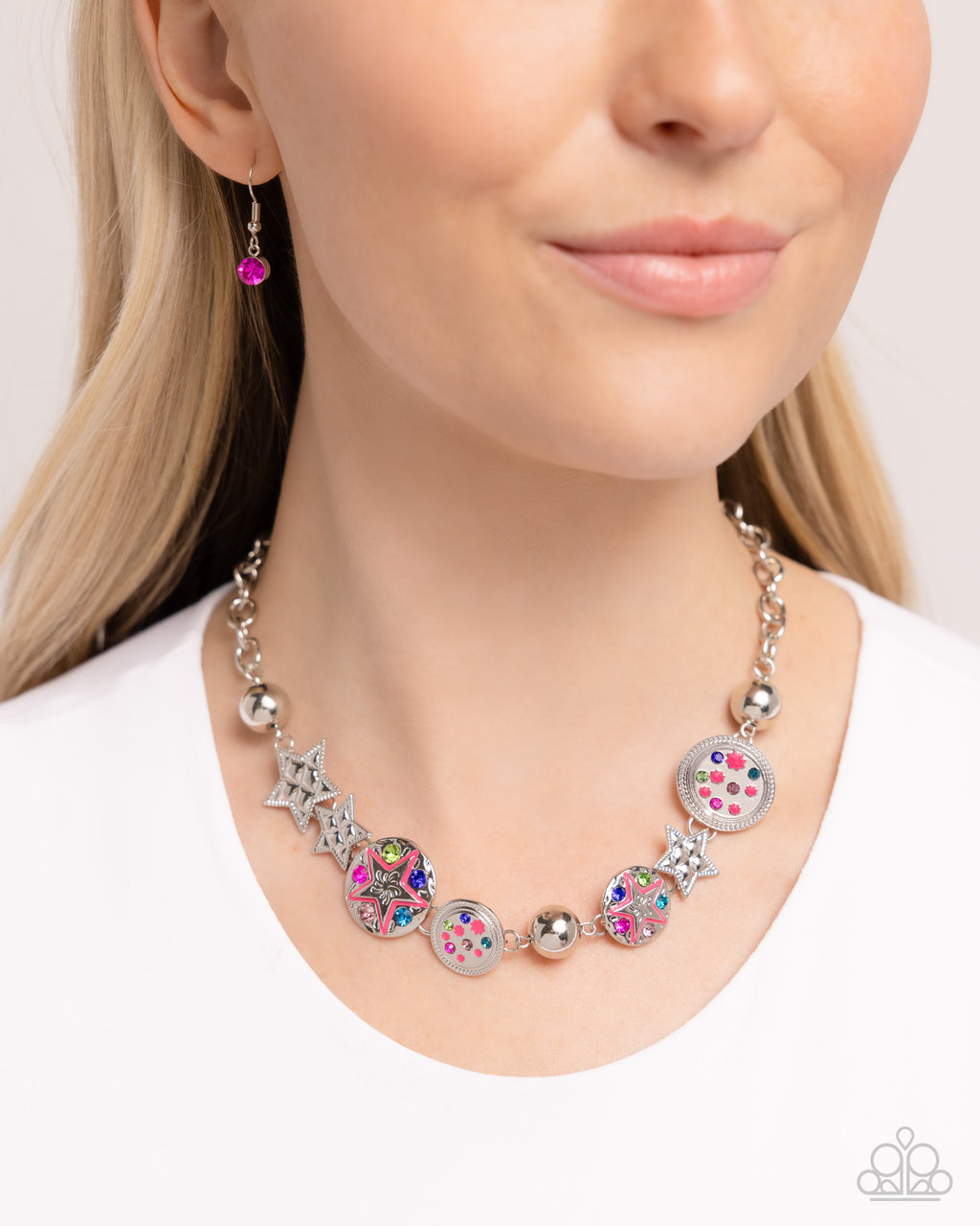 Paparazzi - Starry Shopaholic - Pink Necklace