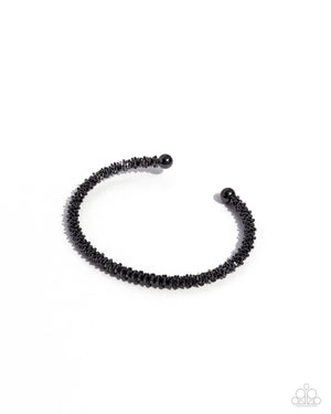 Paparazzi - Twisted Trenchant - Black Bracelet