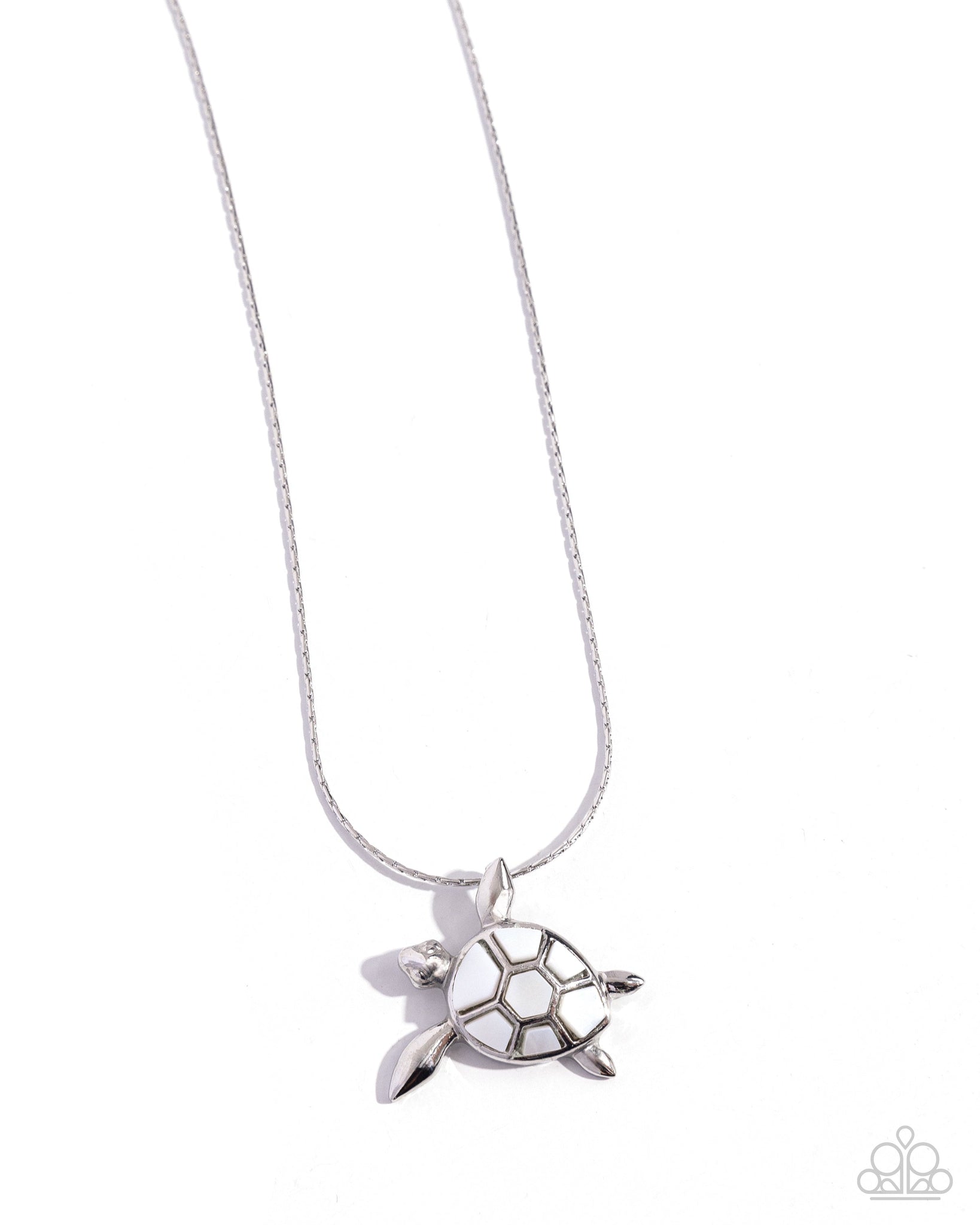 Paparazzi - Sea Turtle Statement - White Necklace