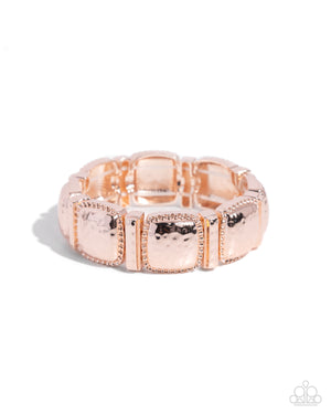 Paparazzi - Textured Tranquility - Rose Gold Bracelet