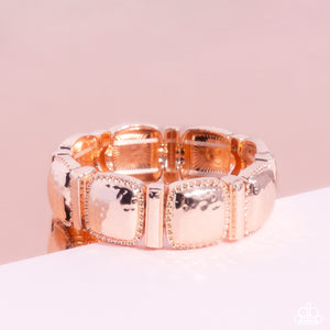 Paparazzi - Textured Tranquility - Rose Gold Bracelet