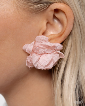 Paparazzi - Tulle Twist - Pink Earrings