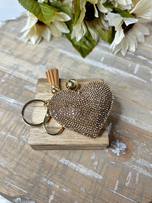 Brown Heart Keychain