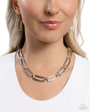 Paparazzi - Technical Texture - Silver Necklace