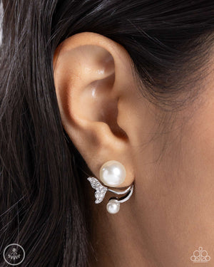 Paparazzi - Modular Mermaid - White Earrings