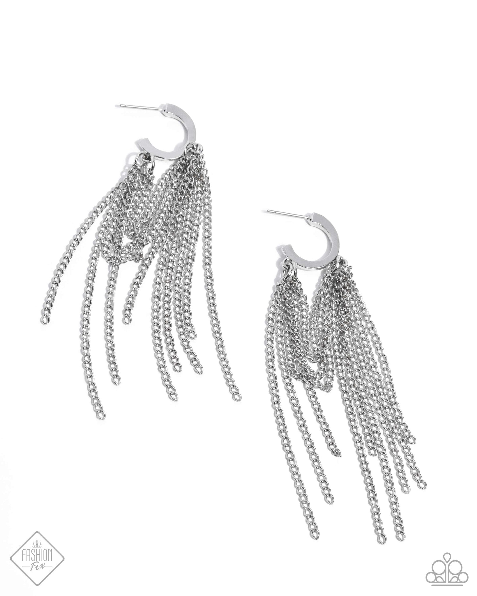 Paparazzi - Copious Caliber - Silver Earrings - August 2024 Fashion Fix